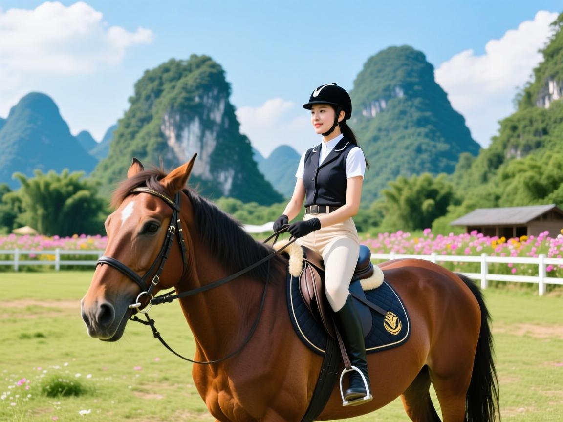 桂林骑马哪里好玩，阳朔花仙谷马场骑马价格多少，桂林金鞍马术俱乐部野骑体验怎么样？